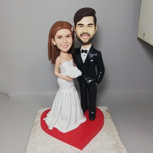 Fantasy Custom Wedding Dress Doll Real Man Couple Figures Cake Doll Bride Dress Wedding Handmade Puppets Great Gift Boda