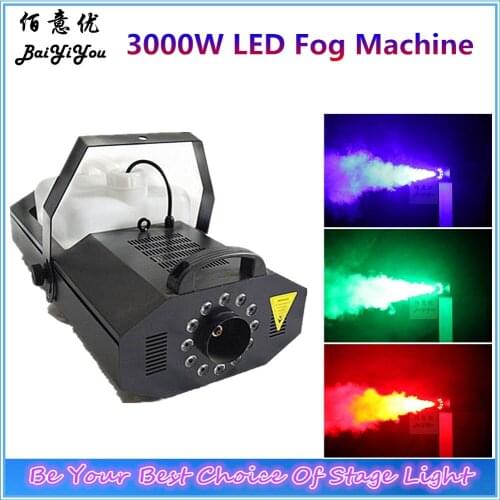 High Power 3000w 8L Led RGBW Fog Machine DMX512 12x3w Smoke Machine Wire/Remote Control Professional Stage DJ /Bar Fog