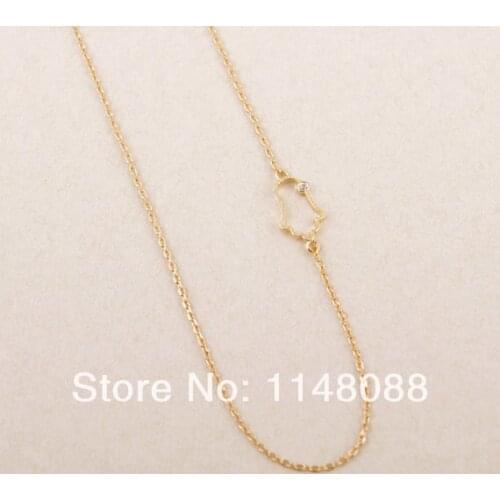 Unique Off Centered Hamsa Hollow pendant Necklace for best friends lovers' gift