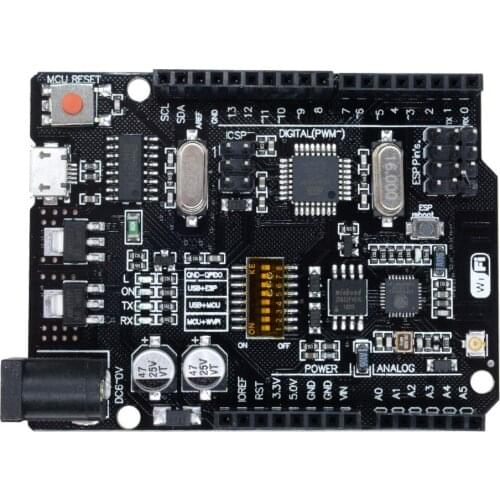 UNO R3 + WiFi ATmega328P+ESP8266 (32Mb memory) USB-TTL CH340G For Arduino Uno NodeMCU WeMos ESP8266