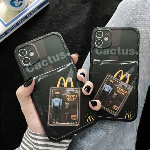 Funny Simple Plastic bag McCute label Phone Case for iphone 12 11 Pro X XR XS Max 7 8 plus Straight edge Soft Silicon Cover