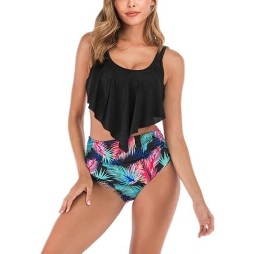 Plus Size Ruffle Bikini Swimwear Women Swimsuit High Waist Tankini Push Up Bathing Suit Maillot De Bain Femme Brazilian Swimwear
