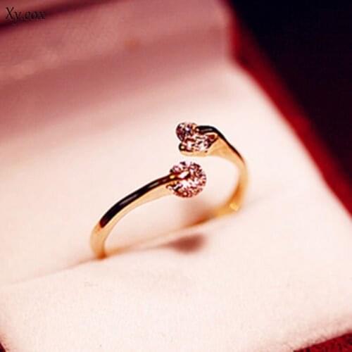 1Pc Elegant Lady Womens Clear Crystal Opening Finger Ring Girls Gifts Jewelry