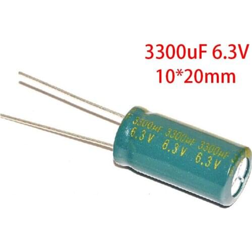 10pcs Aluminum electrolytic capacitor 3300uF 6.3V 10*20 Electrolytic capacitor