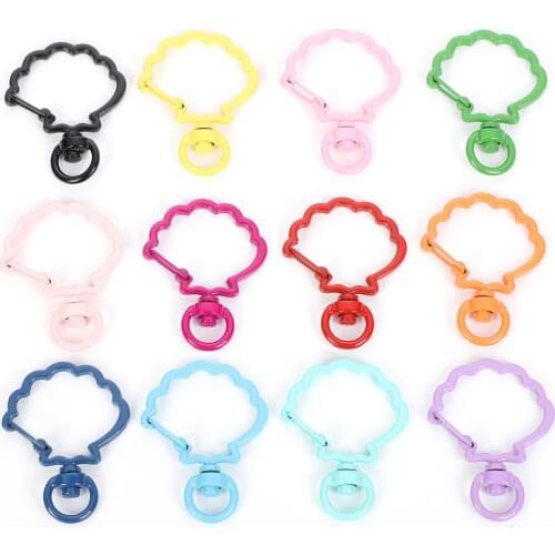 10pcs/lot Scallop keychain Ring For Key Chain Keychain Diy Jewelry Making Sleutelhanger Key Rings Wholesale