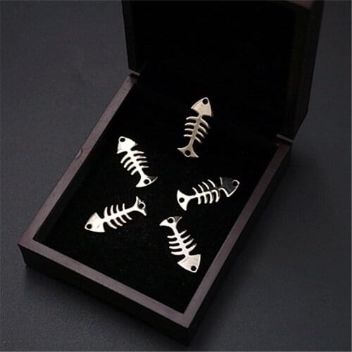 8PCS New Color preserving electroplating Kc Gold fish bones charm earrings bracelet DIY handmade jewelry metal connectors A1117