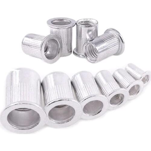 100/160/210 PiecesM3 M4 M5 M6 M8 M10 Aluminum Alloy Rivnut Flat Head Threaded Rivet Nut Insert Nutsert Cap Rivet Assortment Kit