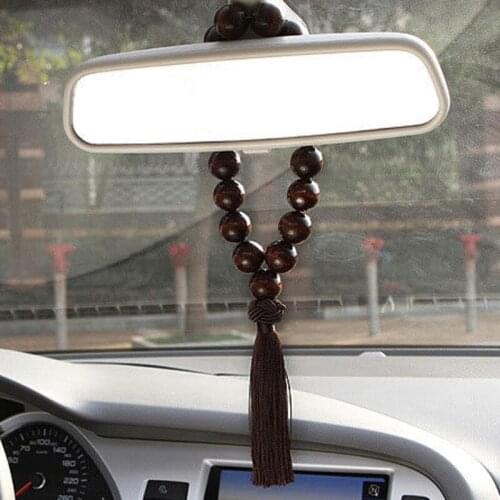 20mm Wood Buddha Beads Car Gear Shift Decoration Car Ornament Interior Accessories Rearview Mirror Hanging Pendant
