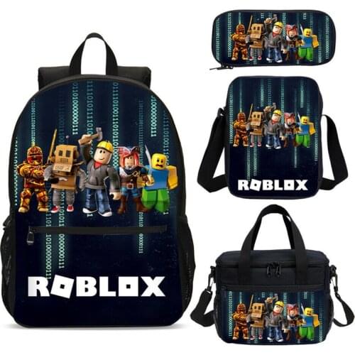 4Pcs/Set Cartoon Printed School Bags fashion Anime backpack teenagers nylon waterpoof Bookbag Mochila casual backpack