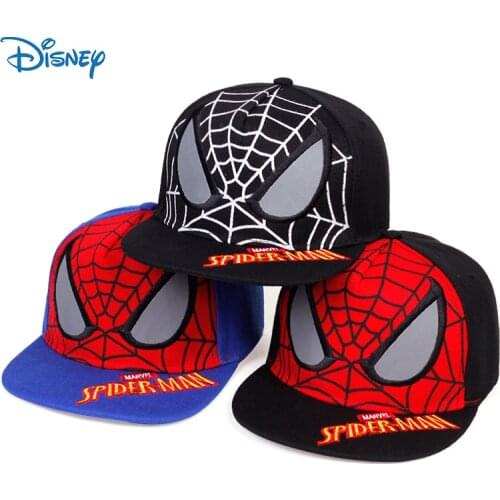 Disney Marvel Hat Baseball Cap Boys Girls Outdoor Hat Children Hat Superhero Spider Letter Embroidery Adjustable Flat Brim Hat