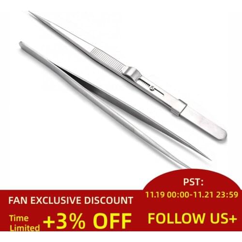 Stainless Steel Jewelry Tweezers Antimagnetic Forceps Watch Repairing Tool DIY Jewelry Diamond Gem Making Tool
