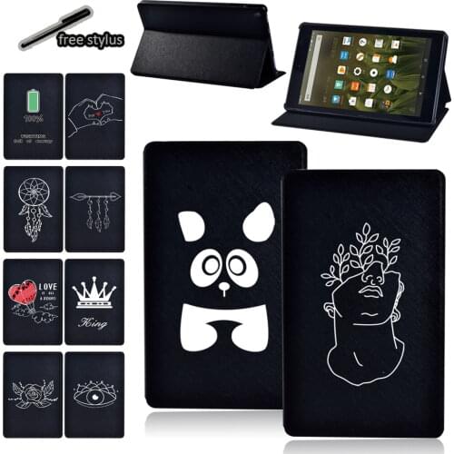 Tablet Case for Amazon Fire HD 8 Plus/Fire 7(5/7/9th Gen) /HD10(5/7/9th Gen)/HD8 (10/6/7/8th Gen) Stand Protective Shell+Stylus
