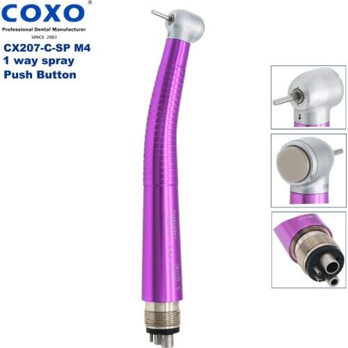 COXO Original Product Dental High Speed Purple Color 4 Hole Ceramic Bearing Turbine Handpiece