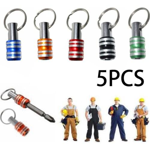 5Pcs 1/4inch Hex Shank Screwdriver Bits Holder Extension Bar Drill Screw Adapter Quick Release Keychain Drill Screw Adapter