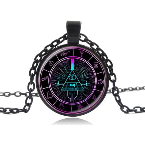 Drama Cartoon Cute Black Secret BILL CHIFFER WHEEL Steampunk Pendant Necklace Christmas Jewelry Childrens Gift