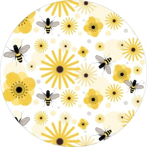 Honey Bee Label Honeybees & Flowers Envelope Seal Sticker