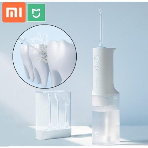 Xiaomi Electric Oral Irrigator IPX7 WaterProof Dental Water Jet Flosser 4 Modes Oral Cleaning W 4 Nozzles Memory Mouth Clean