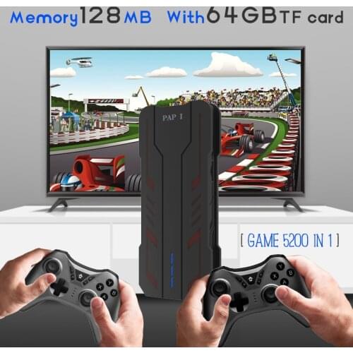 2021 New PAP1 Wireless Video Game Console 4K DDR3 CPU 4 Core Home Game Player with 2 Gamepads Controller For PS1 Kid Gift
