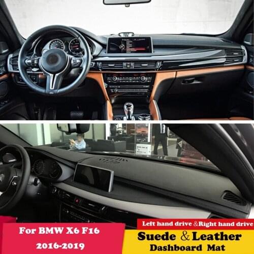 For BMW X6 F16 X5 F15 X5M 2014-2019 Leather Dashmat Dashboard Cover Sunshade Protect Carpet Dash Mat Accessories Cushion Suede