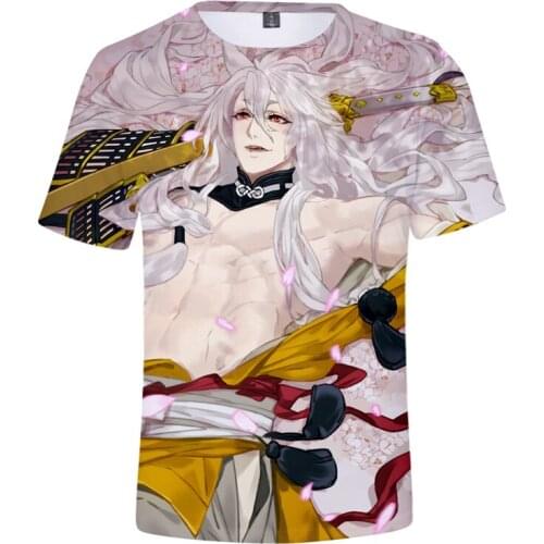 Katsugeki Touken Ranbu 3D Print T-shirt Men/Women Summer Harajuku Anime T Shirts O-Neck Loose Short Sleeves