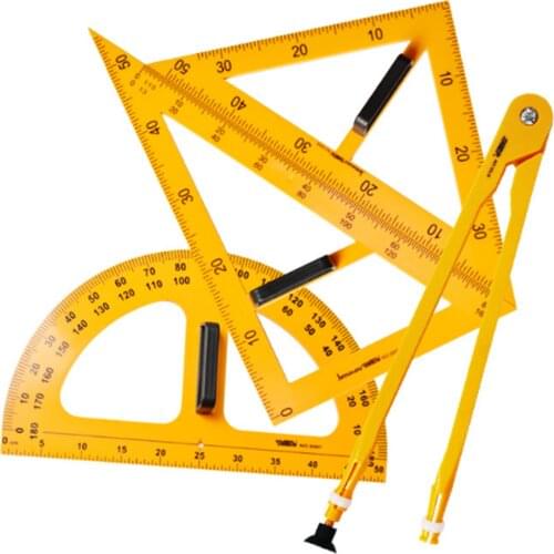 Multifunction Teaching Ruler Set Triangle Compasses Protractor Measurement Ruler Math Geometry Tools