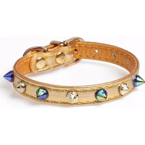 20PCS / LOT New Pet Collar Dazzle Rivet Collar With Drill Dog Collar Pet Accessories Dog Necklace Adjustable Strap