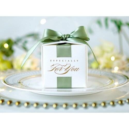 Wedding Party Gift Packing Box with Ribbon Candy Boxes Christmas Gift Box Christening Baby Shower Birthday Event Party Supplies