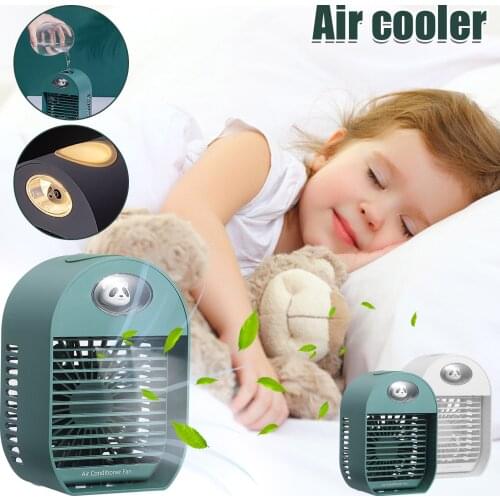 Portable Air Cooler Mini Desktop Air Conditioning Fan Humidifier Purifier For Office Bedroom Usb Air Cooling Fan Summer#g4