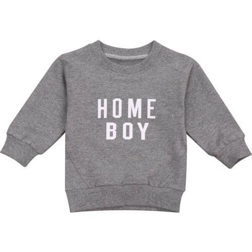 Toddler Kids Baby Casual Hoodies Letter Printed Round Neck Long Sleeve Pullover T-Shirt Top for Infant Pink Grey 0-2T