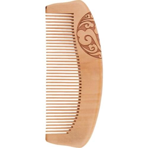 Classic Wood Wide Tooth Anti-static Mahogany Comb Head Massage Wooden Brush Hair Combs for Massage