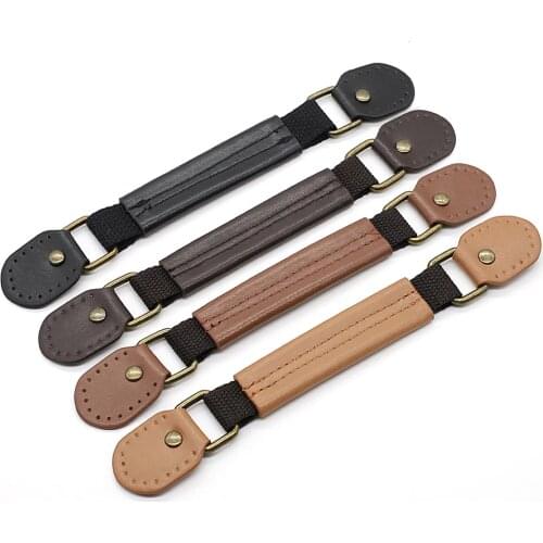 Pu Leather With Nylon Bag Strap 23CM Long Bag Handles Strap Black Brown Coffee Color Female Bag Belt Accessories