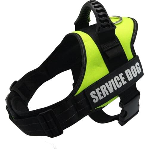 Service Dog Harness with Handle D Ring| Vest Features Reflective Patch and Comfortable Mesh Design, Green