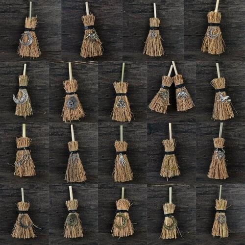 Dust Removal Broom Pentagram Mini Witch Broom Witchcraft Raw Wicca Altar Broom