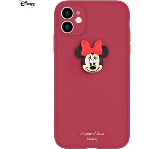 DISNEY 2021 Minnie Silicone Case for IPhone 11 Pro Xs Max iPhone SE 2020 6 6S 7 8 Plus Official Liquid Silicon 360 Full Cover