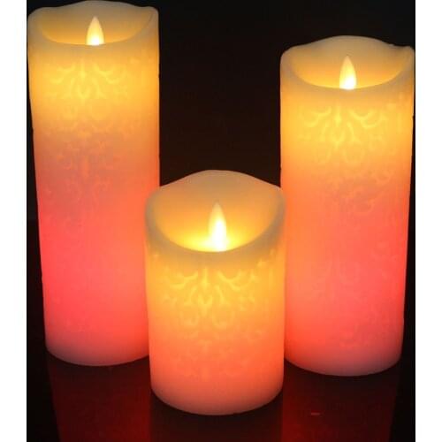 Mycyk Color Change Gradient LED Candles 18 Remote Control Electronic Flameless Breathing Candle Night Lights Wedding Party Decor