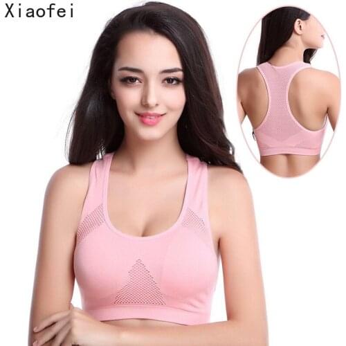 Women High Impact Shockproof Push Up Sports Bra Fitness Bra Nylon Breathable Yoga Gym Running Workout Padded Tank Crop Top