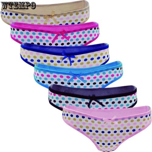 6 PCS/Set Sexy G-String Women Floral Panties Cotton Underpants Bikini Seamless Invisible Underpanties Women Panties G-String