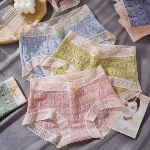 New Seamless Panties for Women Sexy Lace Underwear Women Sweet Underpants Breathable Lingerie Mid-high Waist Woman Underwear