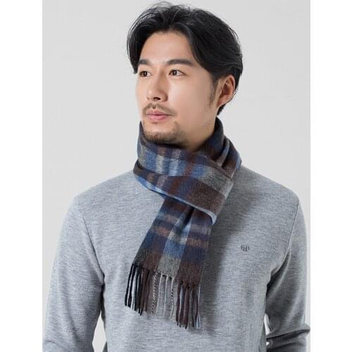 Winter Warm Wool Scarf for Man Neckerchief Plaid Tassels Wraps and Shawls Echarpe Homme Bufanda Hombre Soft Warm Winter Scarves