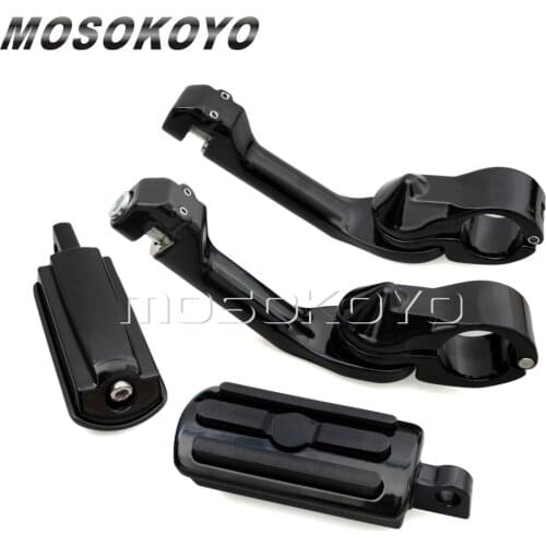 1-1/4" Engine Guard Highway Pegs Mount Foot Peg Footrest 1.25" Bar Footpeg Clamp for Harley Honda Cafe Racer Universal