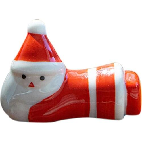 Kapmore 1pc Chopsticks Holder Stand Ceramic Santa Chopsticks Stand Rest Chopsticks Rest Rack Chopsticks Tools Accessories