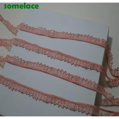 1piece 5meters)1cm wide hollow pink Venise Trim with Design for Wedding Bridal and Garment Decoration Somelace