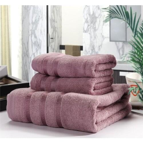 100% Bamboo Bath Towel Adult Set 3pcs/Set of Face Towels Bathroom 34cm*74cm*2 Towels+70cm*140cm*1pcs Bath Towel