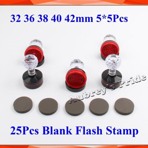 25pcs Round 32mm+ 36mm+38mm+40mm + 42mm+7MM Rubber Pad Flash Stamp Shell Stamping