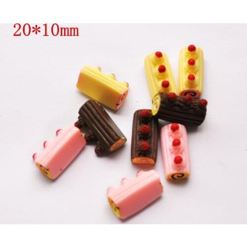 30pcs 20*10mm DIY Miniature Artificial Fake Food Cake Resin Cabochon Scrapbooking for diy decoration
