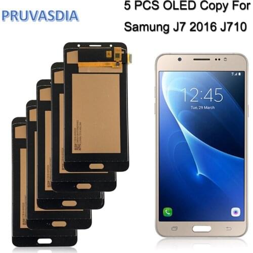 5 PCS OLED lcd For Samsung Galaxy J7 2016 J710 LCD Display Touch Screen Digitizer Assembly SM-J710F J710M J710H J710FN
