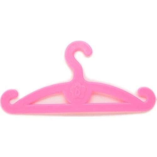 50 Pcs Pink Hangers Dress Clothes Accessories For Barbie Doll Pretend Play