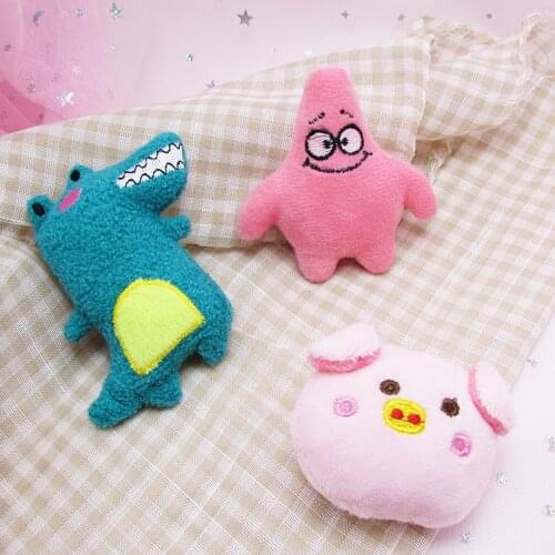 6PCS/Lot cartoon Plush Pig Applique Crafts for Children Socks and Gloves Accessorie