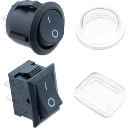 An/Off Rund Rechteck Wippschalter+Wasserdichter Abdeckung Auto Armaturenbrett 2