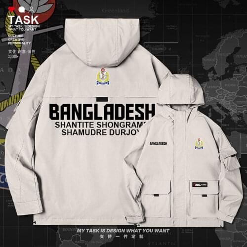 Bangladesh BGD men jacket hooded Navy logo army fan printed fashion trench coat men mens windbreaker nation new autumn clothes
